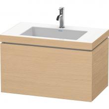 Duravit LC6917O3030 - L-Cube One Drawer C-Bonded Wall-Mount Vanity Kit Natural Oak