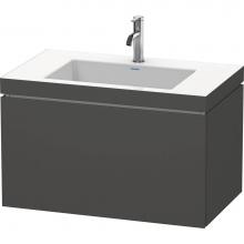 Duravit LC6917O4949 - L-Cube One Drawer C-Bonded Wall-Mount Vanity Kit Graphite