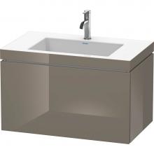 Duravit LC6917O8989 - Duravit L-Cube One Drawer C-Bonded Wall-Mount Vanity Kit Flannel Gray