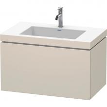 Duravit LC6917O9191 - L-Cube One Drawer C-Bonded Wall-Mount Vanity Kit Taupe