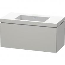 Duravit LC6918N0707 - L-Cube One Drawer C-Bonded Wall-Mount Vanity Kit Concrete Gray