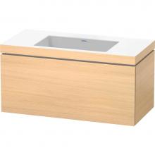 Duravit LC6918N7171 - L-Cube One Drawer C-Bonded Wall-Mount Vanity Kit Mediterranean Oak