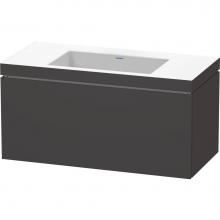 Duravit LC6918N8080 - L-Cube One Drawer C-Bonded Wall-Mount Vanity Kit Graphite