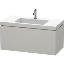 Duravit LC6918O0707 - L-Cube One Drawer C-Bonded Wall-Mount Vanity Kit Concrete Gray