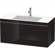 Duravit LC6918O4040 - L-Cube One Drawer C-Bonded Wall-Mount Vanity Kit Black