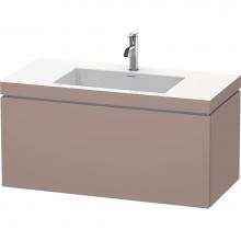 Duravit LC6918O4343 - L-Cube One Drawer C-Bonded Wall-Mount Vanity Kit Basalt