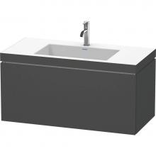 Duravit LC6918O4949 - L-Cube One Drawer C-Bonded Wall-Mount Vanity Kit Graphite