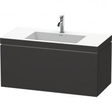 Duravit LC6918O8080 - L-Cube One Drawer C-Bonded Wall-Mount Vanity Kit Graphite