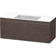 Duravit LC6919N7272 - L-Cube One Drawer C-Bonded Wall-Mount Vanity Kit Dark Brushed Oak