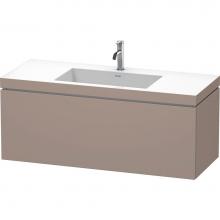 Duravit LC6919O4343 - L-Cube One Drawer C-Bonded Wall-Mount Vanity Kit Basalt