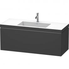 Duravit LC6919O4949 - L-Cube One Drawer C-Bonded Wall-Mount Vanity Kit Graphite