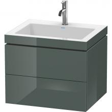 Duravit LC6926O3838 - Duravit L-Cube Two Drawer C-Bonded Wall-Mount Vanity Kit Dolomite Gray