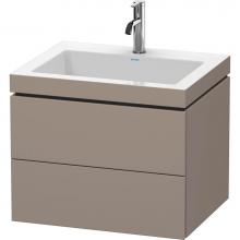 Duravit LC6926O4343 - L-Cube Two Drawer C-Bonded Wall-Mount Vanity Kit Basalt