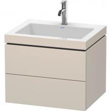 Duravit LC6926O9191 - L-Cube Two Drawer C-Bonded Wall-Mount Vanity Kit Taupe