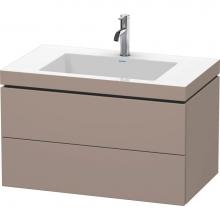 Duravit LC6927O4343 - L-Cube Two Drawer C-Bonded Wall-Mount Vanity Kit Basalt