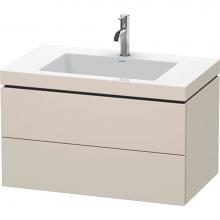 Duravit LC6927O9191 - L-Cube Two Drawer C-Bonded Wall-Mount Vanity Kit Taupe