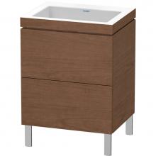 Duravit LC6936N1313 - L-Cube Two Drawer C-Bonded Floorstanding Vanity Kit American Walnut