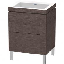 Duravit LC6936N7272 - L-Cube Two Drawer C-Bonded Floorstanding Vanity Kit Dark Brushed Oak