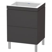 Duravit LC6936N8080 - L-Cube Two Drawer C-Bonded Floorstanding Vanity Kit Graphite