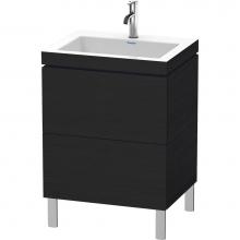 Duravit LC6936O1616 - L-Cube Two Drawer C-Bonded Floorstanding Vanity Kit Oak Black