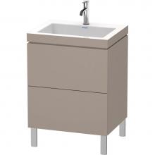 Duravit LC6936O4343 - L-Cube Two Drawer C-Bonded Floorstanding Vanity Kit Basalt