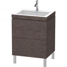 Duravit LC6936O7272 - L-Cube Two Drawer C-Bonded Floorstanding Vanity Kit Dark Brushed Oak