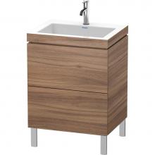 Duravit LC6936O7979 - L-Cube Two Drawer C-Bonded Floorstanding Vanity Kit Walnut