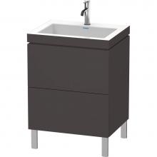 Duravit LC6936O8080 - L-Cube Two Drawer C-Bonded Floorstanding Vanity Kit Graphite