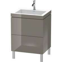 Duravit LC6936O8989 - Duravit L-Cube Two Drawer C-Bonded Floorstanding Vanity Kit Flannel Gray