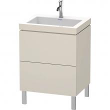 Duravit LC6936O9191 - L-Cube Two Drawer C-Bonded Floorstanding Vanity Kit Taupe