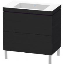 Duravit LC6937N1616 - L-Cube Two Drawer C-Bonded Floorstanding Vanity Kit Oak Black