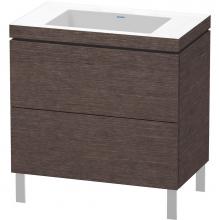 Duravit LC6937N7272 - L-Cube Two Drawer C-Bonded Floorstanding Vanity Kit Dark Brushed Oak