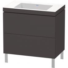 Duravit LC6937N8080 - L-Cube Two Drawer C-Bonded Floorstanding Vanity Kit Graphite