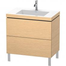 Duravit LC6937O1212 - Duravit L-Cube Two Drawer C-Bonded Floorstanding Vanity Kit Brushed Oak