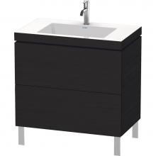 Duravit LC6937O1616 - L-Cube Two Drawer C-Bonded Floorstanding Vanity Kit Oak Black