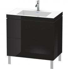 Duravit LC6937O4040 - L-Cube Two Drawer C-Bonded Floorstanding Vanity Kit Black