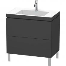 Duravit LC6937O4949 - L-Cube Two Drawer C-Bonded Floorstanding Vanity Kit Graphite