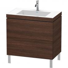 Duravit LC6937O5353 - Duravit L-Cube Two Drawer C-Bonded Floorstanding Vanity Kit Chestnut Dark