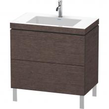 Duravit LC6937O7272 - L-Cube Two Drawer C-Bonded Floorstanding Vanity Kit Dark Brushed Oak