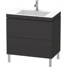 Duravit LC6937O8080 - L-Cube Two Drawer C-Bonded Floorstanding Vanity Kit Graphite