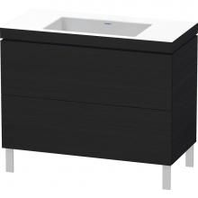 Duravit LC6938N1616 - L-Cube Two Drawer C-Bonded Floorstanding Vanity Kit Oak Black