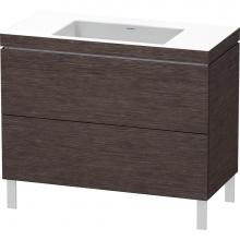 Duravit LC6938N7272 - L-Cube Two Drawer C-Bonded Floorstanding Vanity Kit Dark Brushed Oak