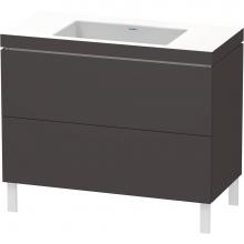 Duravit LC6938N8080 - L-Cube Two Drawer C-Bonded Floorstanding Vanity Kit Graphite