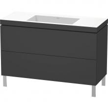 Duravit LC6939N4949 - L-Cube Two Drawer C-Bonded Floorstanding Vanity Kit Graphite