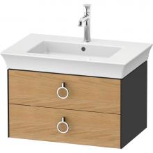 Duravit WT43510H5H1 - White Tulip Wall-Mounted Vanity Unit Natural Oak Solid/Graphite High Gloss