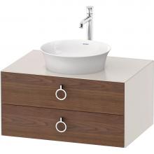 Duravit WT499007739 - White Tulip Wall-Mounted Vanity Unit American Walnut Solid/Nordic White Satin Matte