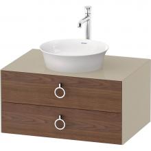 Duravit WT4990077H3 - White Tulip Wall-Mounted Vanity Unit American Walnut Solid/Taupe High Gloss