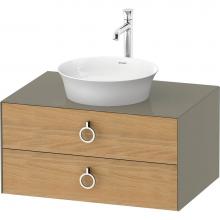 Duravit WT49900H5H2 - White Tulip Wall-Mounted Vanity Unit Natural Oak Solid/Stone Gray High Gloss