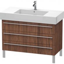 Duravit XL655402121 - Duravit X-Large Three Drawer Floorstanding Vanity Unit Walnut Dark