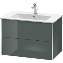 Duravit XS417203838 - Duravit XSquare Two Drawer Wall-Mount Vanity Unit Dolomite Gray